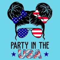 Party In The Usa Hair Bun 4th Of July T-Shirt