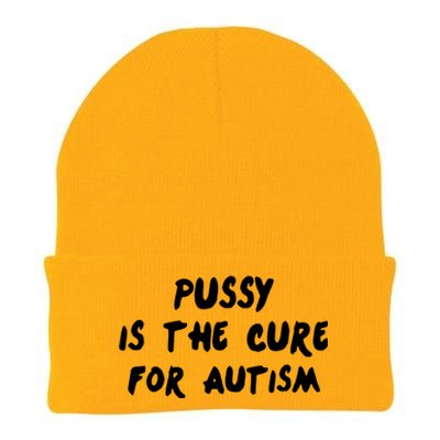 Pussy Is The Cure For Autism Positive Message Knit Cap Winter Beanie