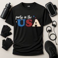 Party In The USA Holiday Festive Cooling Performance Crew T-Shirt