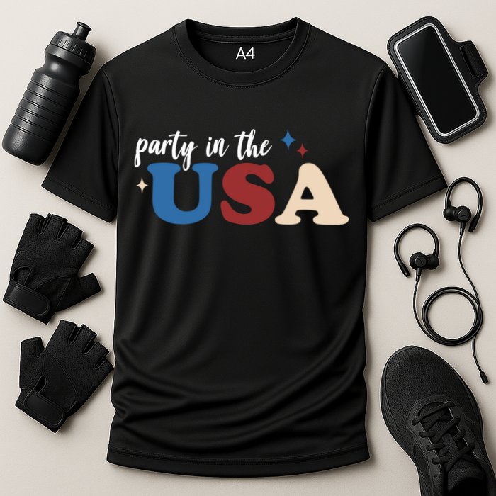 Party In The USA Holiday Festive Cooling Performance Crew T-Shirt