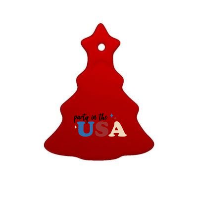 Party In The USA Holiday Festive Ceramic Tree Ornament