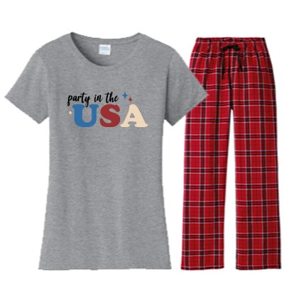 Party In The USA Holiday Festive Women's Flannel Pajama Set