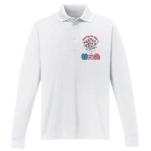 Party In The USA Performance Long Sleeve Polo