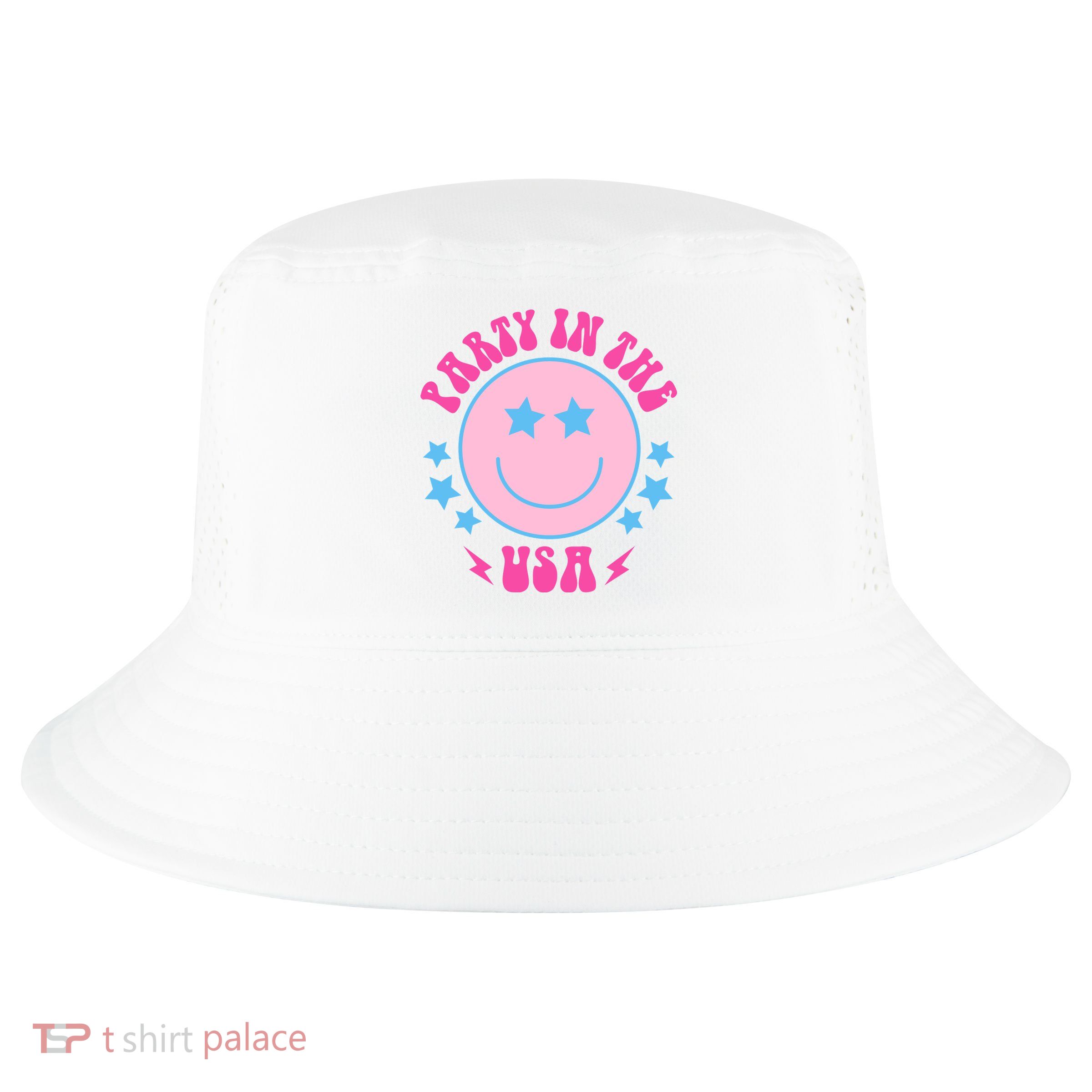 Party In The USA Retro Star Smile Cool Comfort Performance Bucket Hat