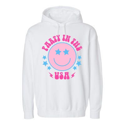 Party In The USA Retro Star Smile Garment-Dyed Fleece Hoodie