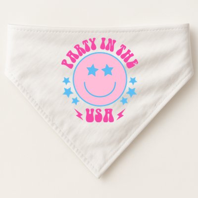 Party In The USA Retro Star Smile USA-Made Doggie Bandana