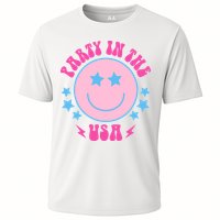 Party In The USA Retro Star Smile Cooling Performance Crew T-Shirt