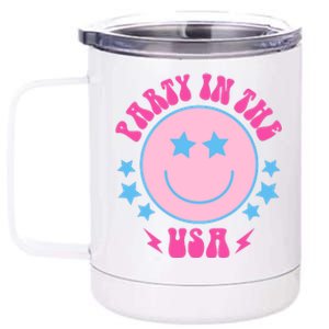 Party In The USA Retro Star Smile 12 oz Stainless Steel Tumbler Cup