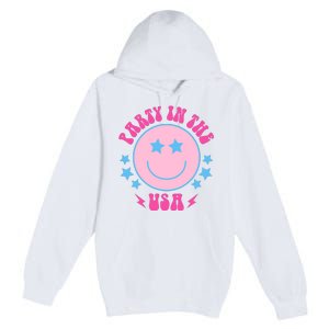 Party In The USA Retro Star Smile Premium Pullover Hoodie