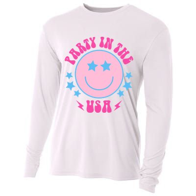 Party In The USA Retro Star Smile Cooling Performance Long Sleeve Crew