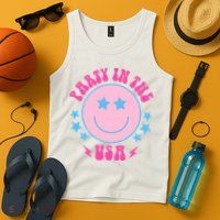 Party In The USA Retro Star Smile Tank Top