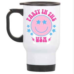 Party In The USA Retro Star Smile Stainless Steel Travel Mug