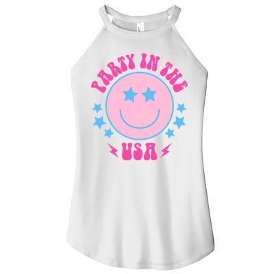 Party In The USA Retro Star Smile Women's Perfect Tri Rocker Tank