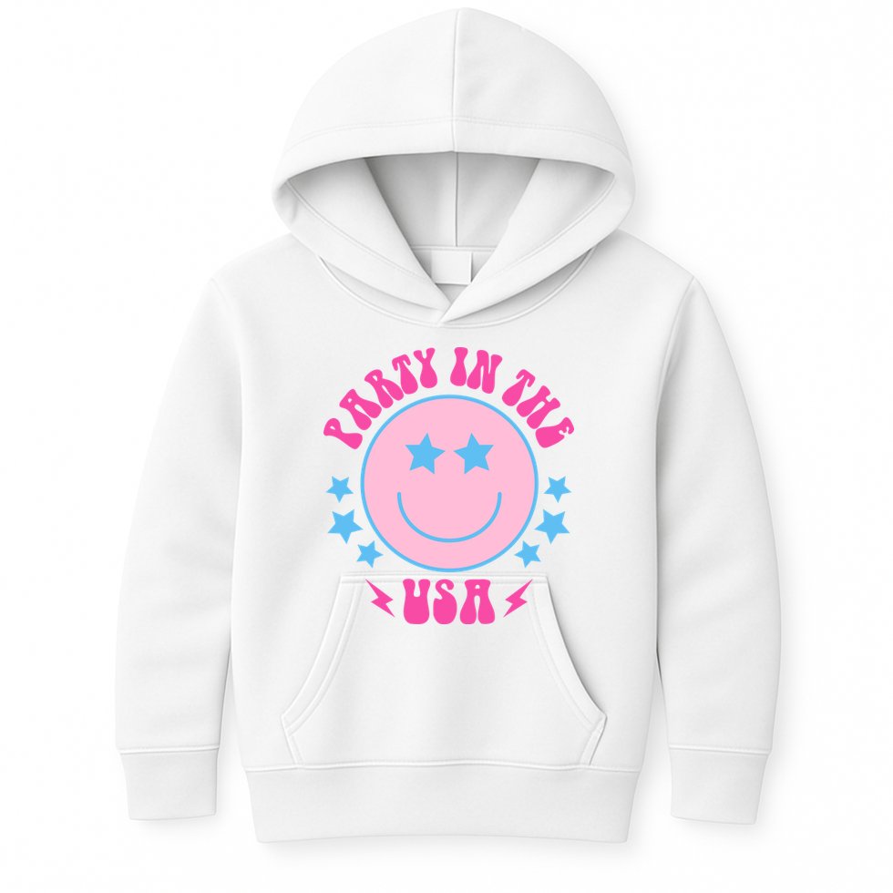 Party In The USA Retro Star Smile Kids Hoodie