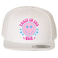 Party In The USA Retro Star Smile Wool Snapback Cap