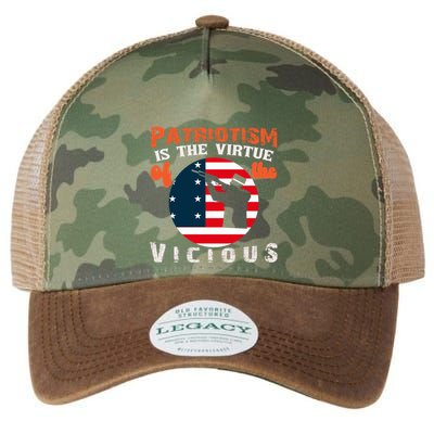 Patriotism Is The Virtue Of The Vicious Memorial Day Gift American Flag Legacy Tie Dye Trucker Hat