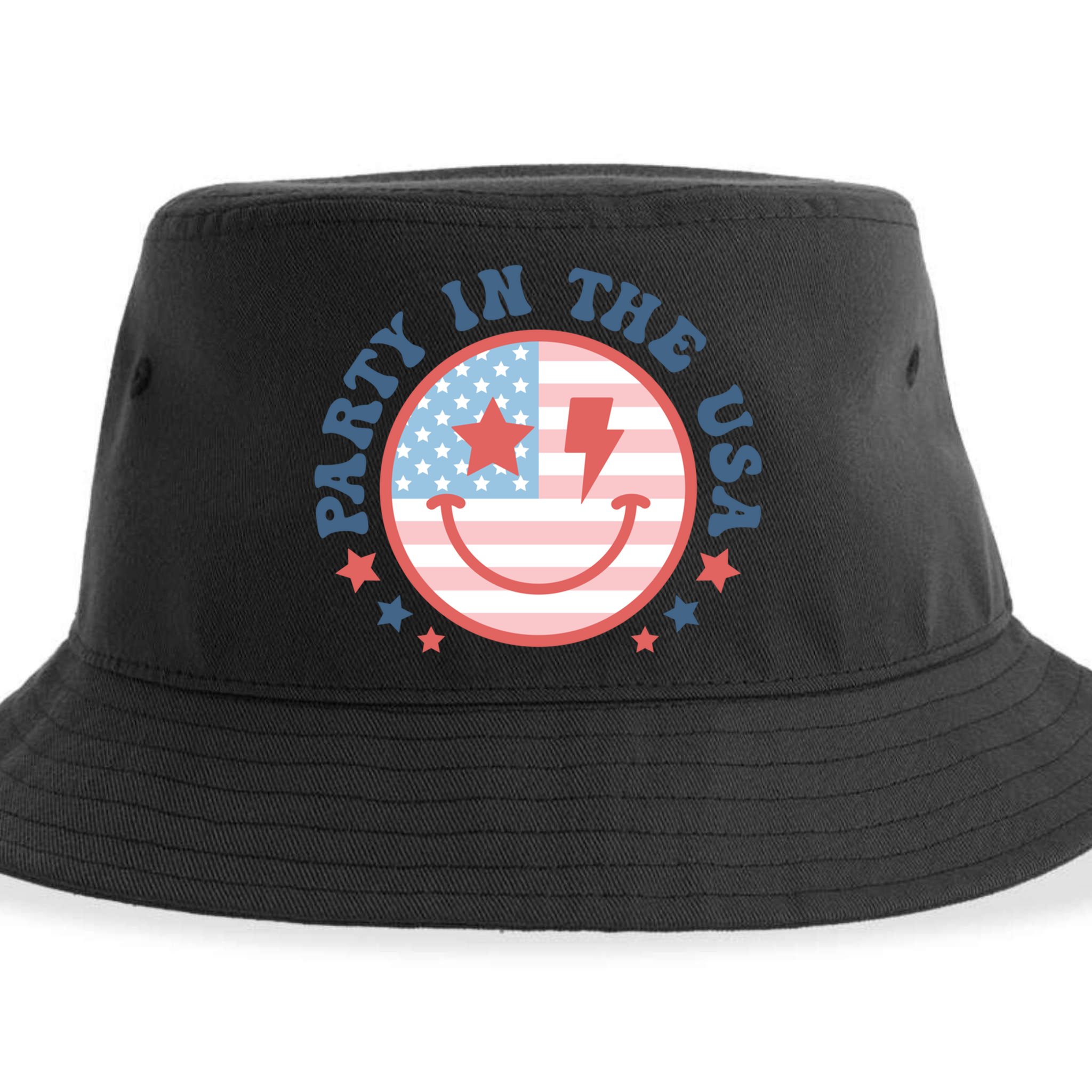 Party In The Usa 4th Of July Preppy Smile Aesthetic Gift Sustainable Bucket Hat