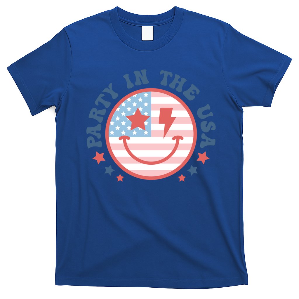 Party In The Usa 4th Of July Preppy Smile Aesthetic Gift T-Shirt