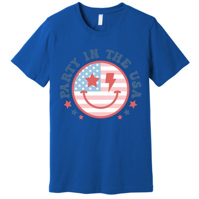 Party In The Usa 4th Of July Preppy Smile Aesthetic Gift Premium T-Shirt