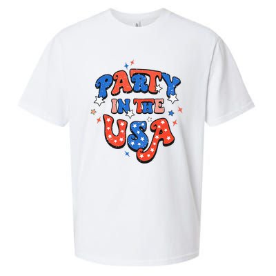 Party In The USA 4th Of July Independence Day USA Vintage Sueded Cloud Jersey T-Shirt