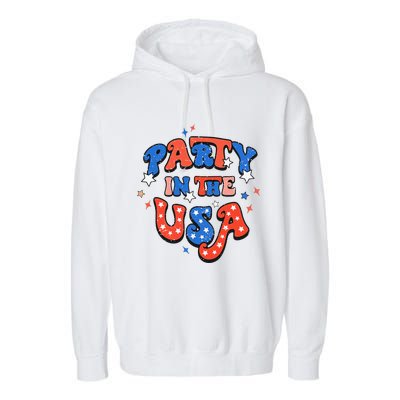 Party In The USA 4th Of July Independence Day USA Vintage Garment-Dyed Fleece Hoodie