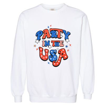 Party In The USA 4th Of July Independence Day USA Vintage Garment-Dyed Sweatshirt