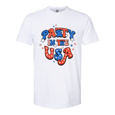 Party In The USA 4th Of July Independence Day USA Vintage Softstyle CVC T-Shirt