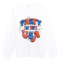 Party In The USA 4th Of July Independence Day USA Vintage Premium Crewneck Sweatshirt