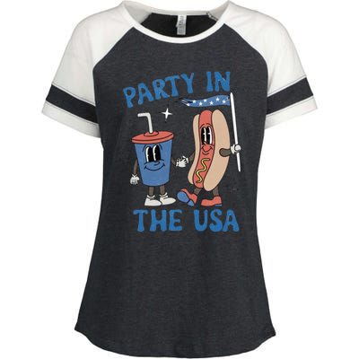 Party In The Usa Enza Ladies Jersey Colorblock Tee