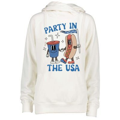 Party In The Usa Womens Funnel Neck Pullover Hood