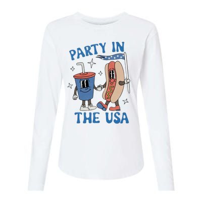 Party In The Usa Womens Cotton Relaxed Long Sleeve T-Shirt