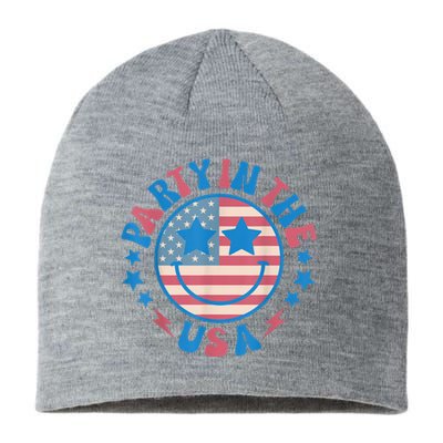 Party In The Usa 4th Of July Preppy Smile Sustainable Beanie