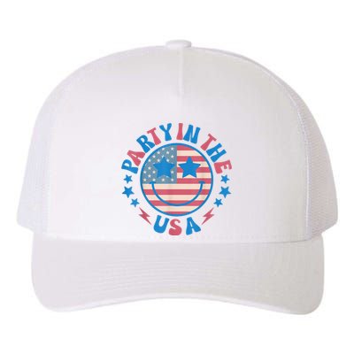 Party In The Usa 4th Of July Preppy Smile Yupoong Adult 5-Panel Trucker Hat