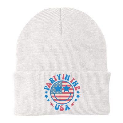 Party In The Usa 4th Of July Preppy Smile Knit Cap Winter Beanie