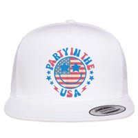 Party In The Usa 4th Of July Preppy Smile Flat Bill Trucker Hat