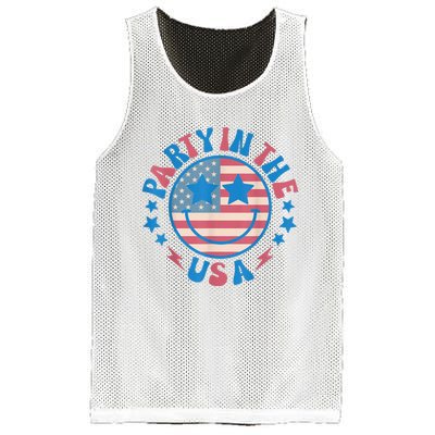 Party In The Usa 4th Of July Preppy Smile Mesh Reversible Basketball Jersey Tank