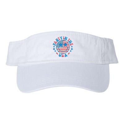 Party In The Usa 4th Of July Preppy Smile Valucap Bio-Washed Visor