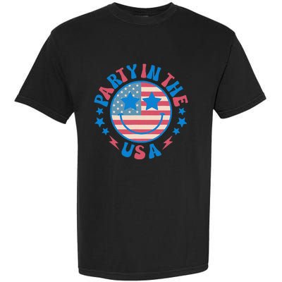 Party In The Usa 4th Of July Preppy Smile Garment-Dyed Heavyweight T-Shirt