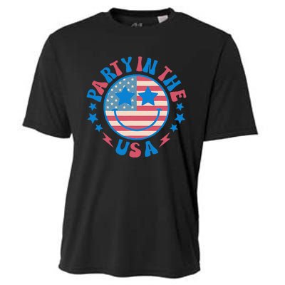 Party In The Usa 4th Of July Preppy Smile Cooling Performance Crew T-Shirt