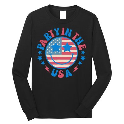 Party In The Usa 4th Of July Preppy Smile Long Sleeve Shirt