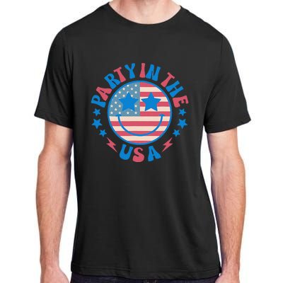 Party In The Usa 4th Of July Preppy Smile Adult ChromaSoft Performance T-Shirt