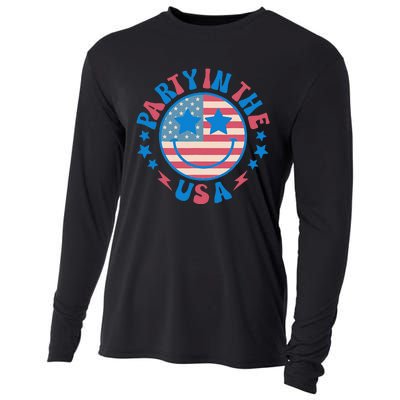 Party In The Usa 4th Of July Preppy Smile Cooling Performance Long Sleeve Crew