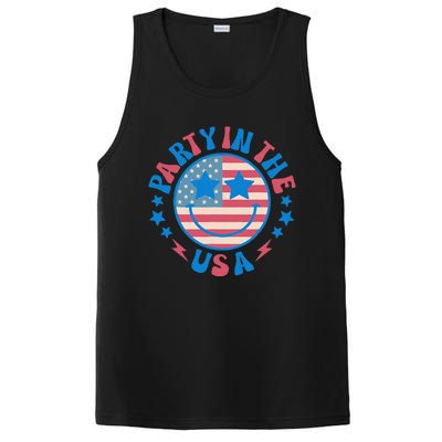 Party In The Usa 4th Of July Preppy Smile PosiCharge Competitor Tank