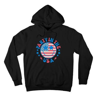 Party In The Usa 4th Of July Preppy Smile Tall Hoodie