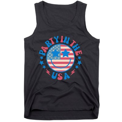 Party In The Usa 4th Of July Preppy Smile Tank Top