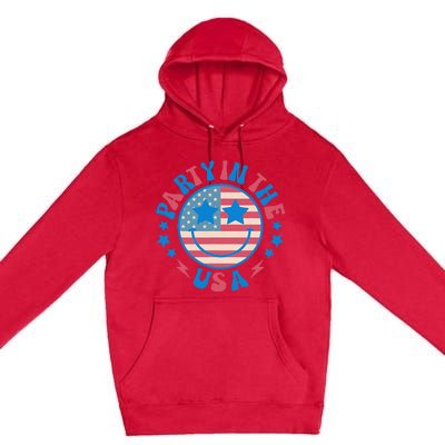 Party In The Usa 4th Of July Preppy Smile Premium Pullover Hoodie