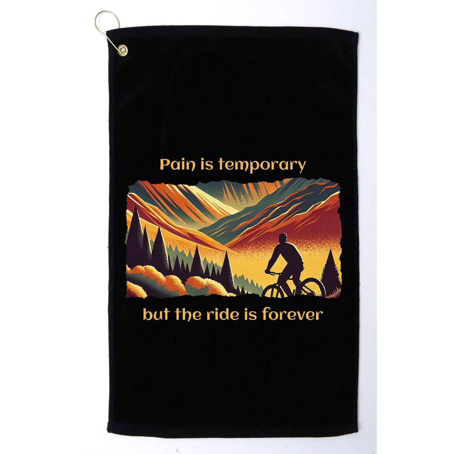 Pain Is Temporary Bikelife Cyclist Biker Mtb .Png Golf Towel