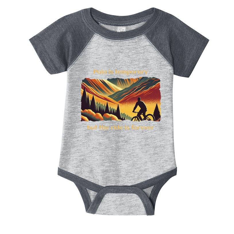 Pain Is Temporary Bikelife Cyclist Biker Mtb .Png Infant Baby Jersey Bodysuit