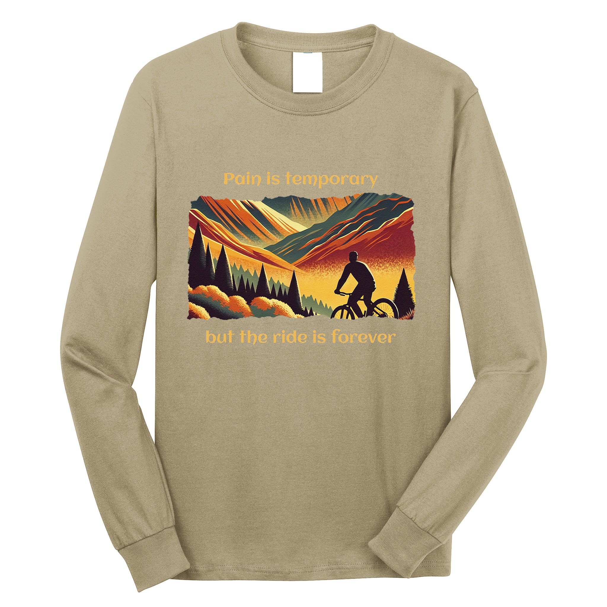 Pain Is Temporary Bikelife Cyclist Biker Mtb .Png Long Sleeve Shirt