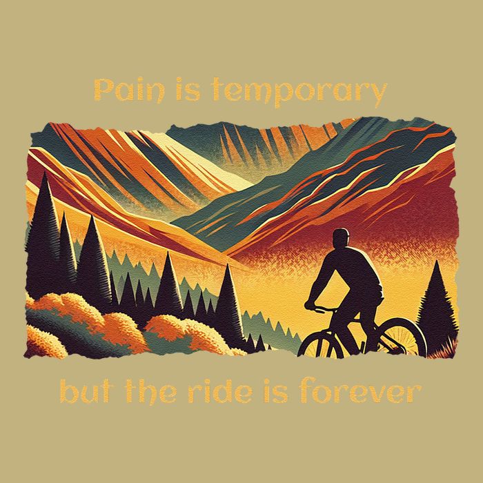 Pain Is Temporary Bikelife Cyclist Biker Mtb .Png Long Sleeve Shirt
